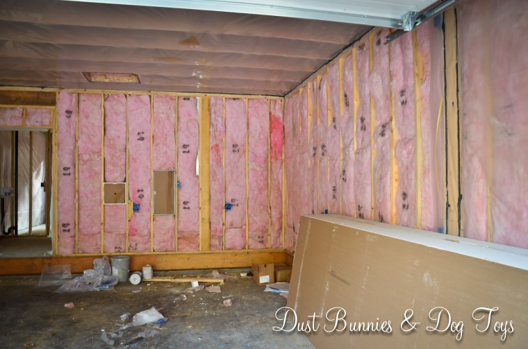 Inside right corner of garage.